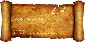 Loibl Anilla névjegykártya